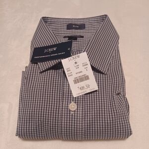 NWT! J. Crew Slim Performance Men's Blue and White Classic Shirt Size Small